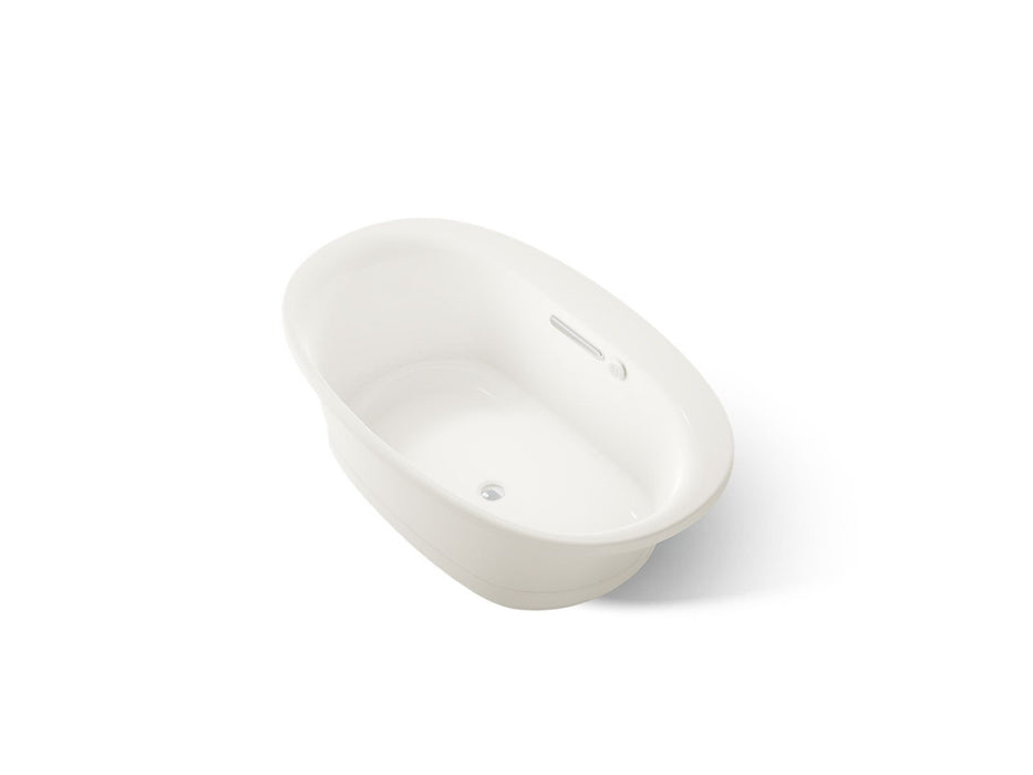 KOHLER K-5714-GHW Underscore 59-3/4" x 35-3/4" drop-in Heated BubbleMassage air bath with Bask heated surface, biscuit