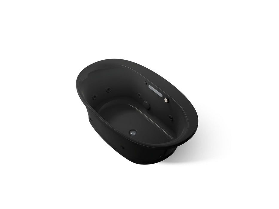 KOHLER K-5714-XHGH Underscore 59-3/4" x 35-3/4" drop-in Heated BubbleMassage air bath with whirlpool, black black