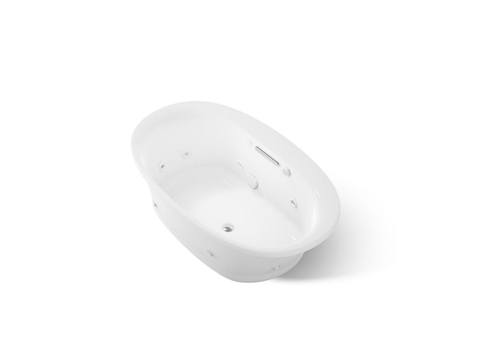 KOHLER K-5714-XHGH Underscore 59-3/4" x 35-3/4" drop-in Heated BubbleMassage air bath with whirlpool, white
