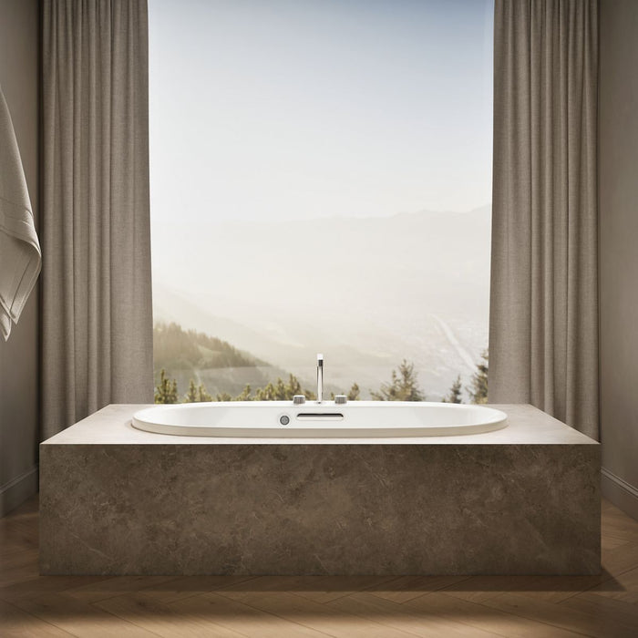 KOHLER K-5715-W1 Underscore 65-1/2" x 35-3/4" drop-in bath with Bask heated surface, biscuit - view 3