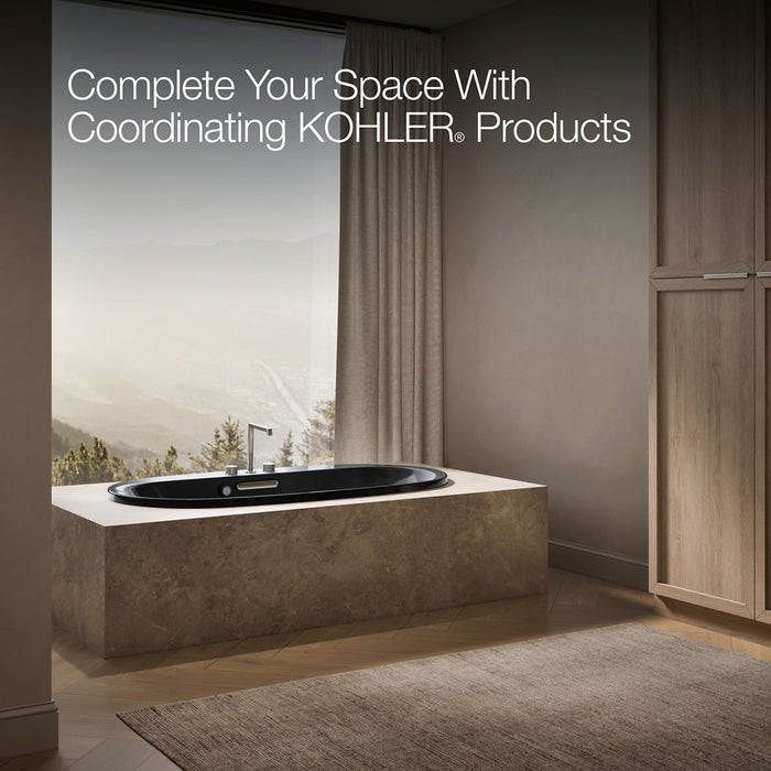 KOHLER K-5715-W1 Underscore 65-1/2" x 35-3/4" drop-in bath with Bask heated surface, black black - view 5