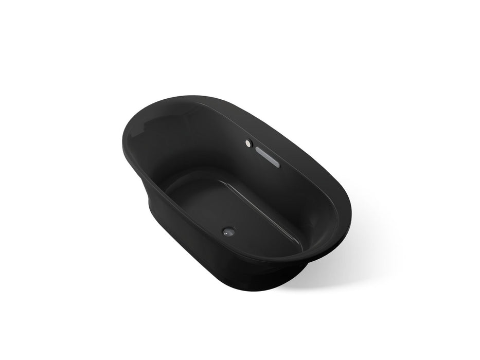 KOHLER K-5716-GH Underscore 66" x 36" drop-in Heated BubbleMassage air bath, black black