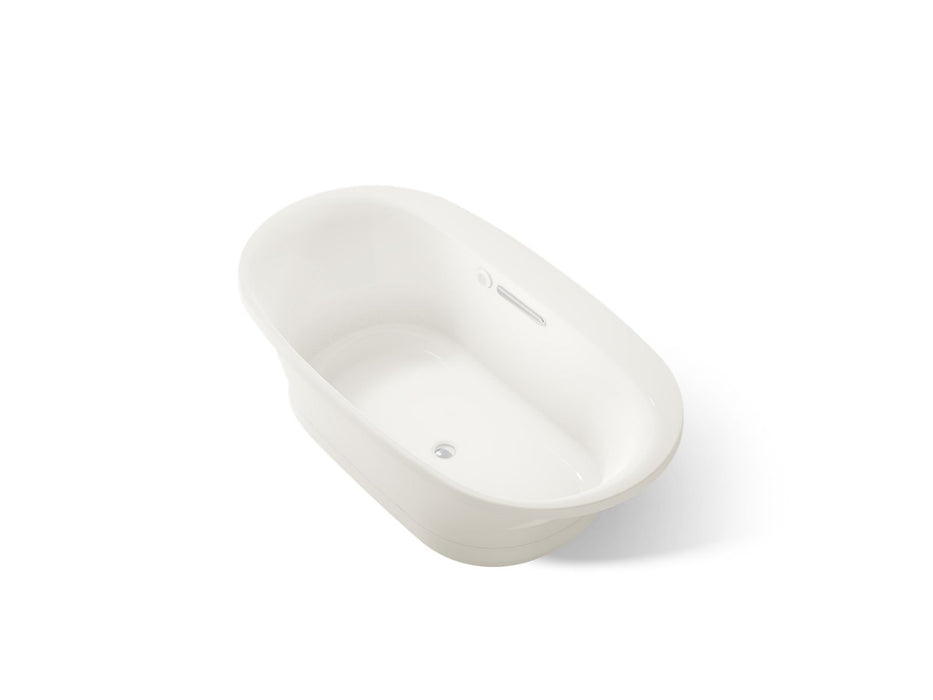 KOHLER K-5716-GHW Underscore 66" x 36" drop-in Heated BubbleMassage air bath with Bask heated surface, biscuit