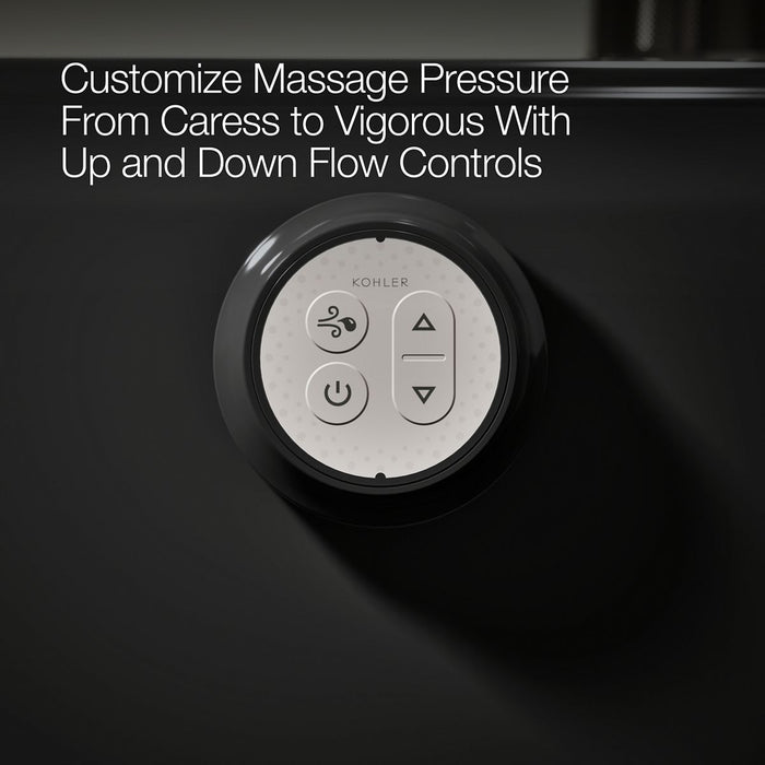 KOHLER K-5718-GHW Underscore 71-1/2" x 41-1/2" drop-in Heated BubbleMassage air bath with Bask heated surface, black...
