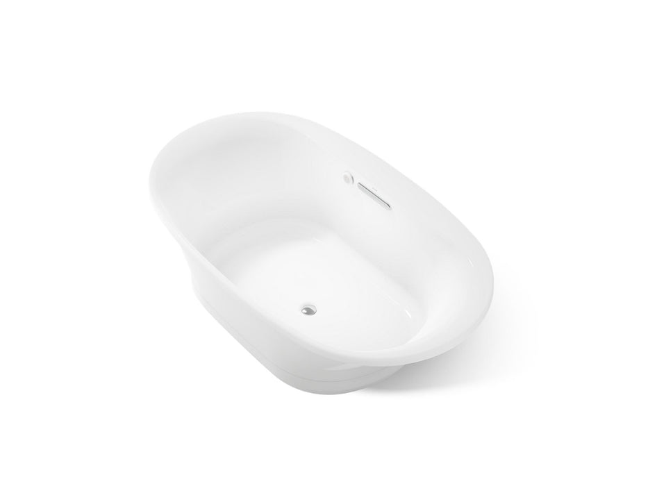 KOHLER K-5718-GHW Underscore 71-1/2" x 41-1/2" drop-in Heated BubbleMassage air bath with Bask heated surface, white