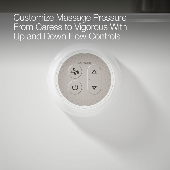 KOHLER K-5718-GHW Underscore 71-1/2" x 41-1/2" drop-in Heated BubbleMassage air bath with Bask heated surface, white - view 5