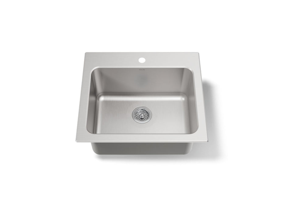 KOHLER K-5798-1 Ballad 25" top-mount single-bowl utility sink, stainless steel