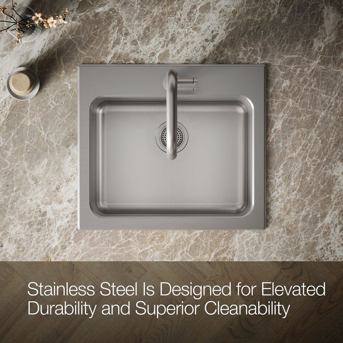 KOHLER K-5798-1 Ballad 25" top-mount single-bowl utility sink, stainless steel - view 3