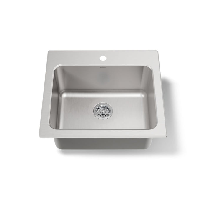KOHLER K-5798-1 Ballad 25" top-mount single-bowl utility sink, stainless steel - view 4