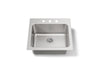 KOHLER K-5798-3 Ballad 25" top-mount single-bowl utility sink, stainless steel