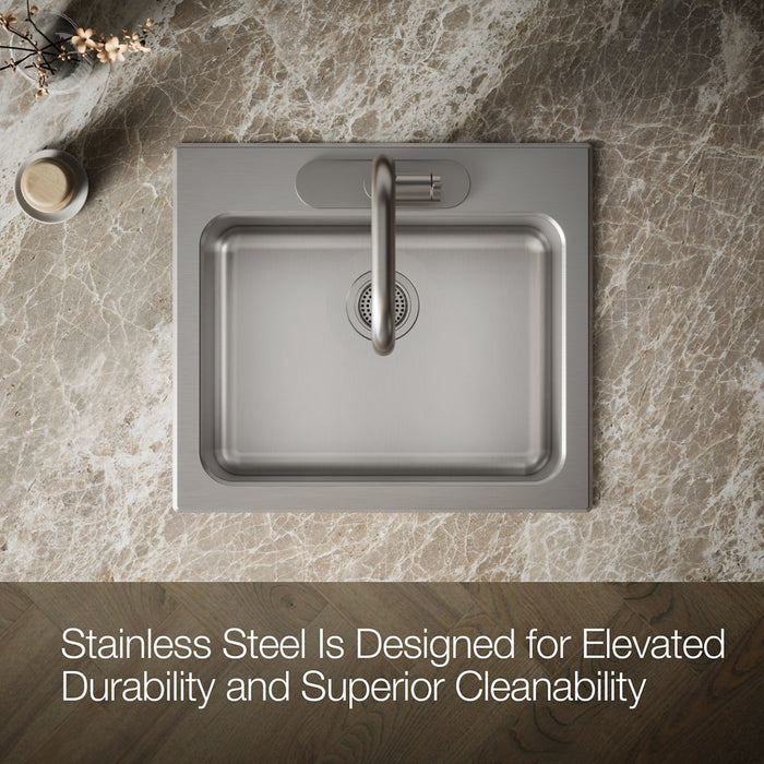 KOHLER K-5798-3 Ballad 25" top-mount single-bowl utility sink, stainless steel - view 3