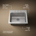 KOHLER K-5798-3 Ballad 25" top-mount single-bowl utility sink, stainless steel - view 5