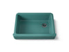 KOHLER K-5826 Whitehaven 32-1/2" undermount single-bowl farmhouse kitchen sink, teal