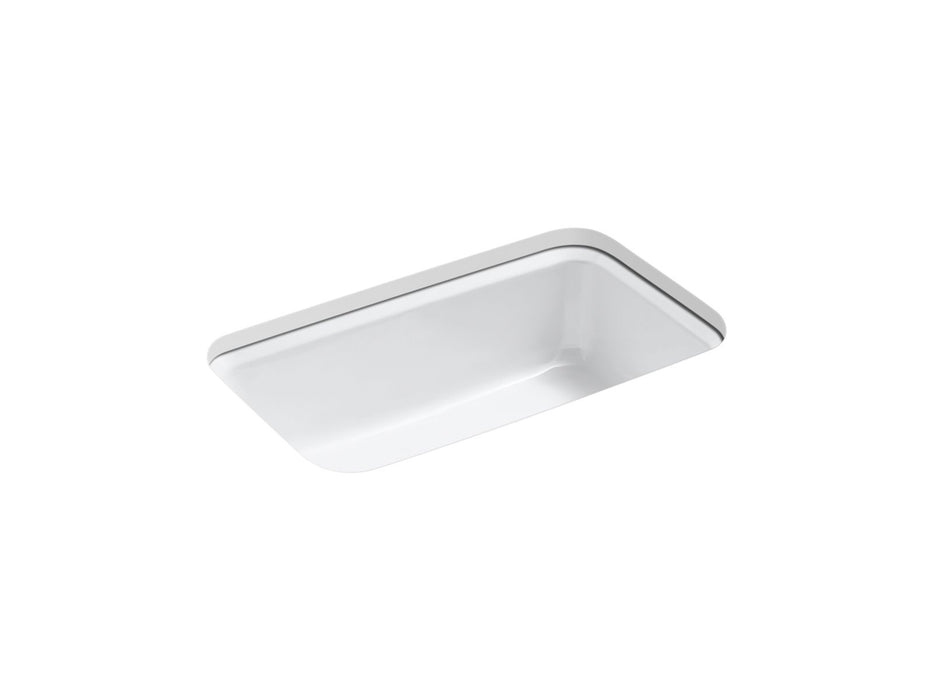 KOHLER K-5832-5U Bakersfield 31" undermount single-bowl kitchen sink, white