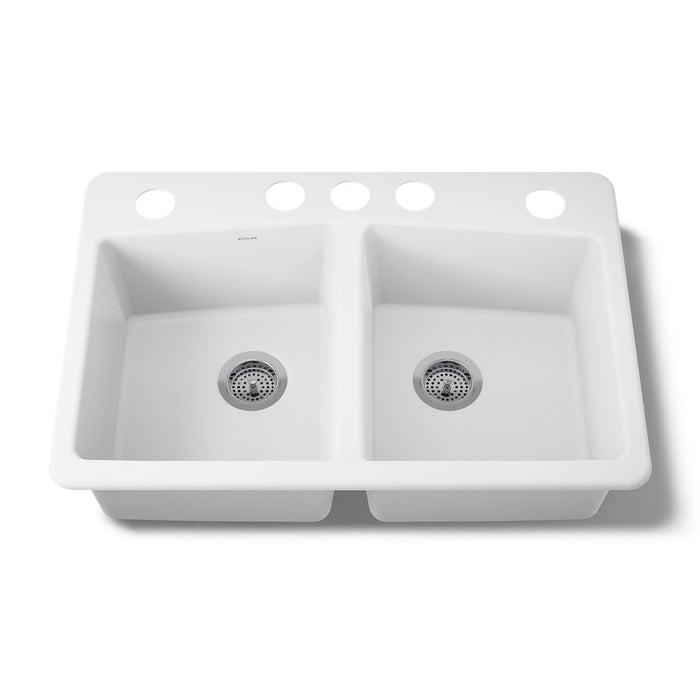 KOHLER K-5846-5U Brookfield 33" undermount double-bowl kitchen sink