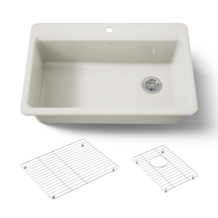 KOHLER K-5871 Riverby 33" Top-mount Single-bowl Kitchen Sink, biscuit - view 5