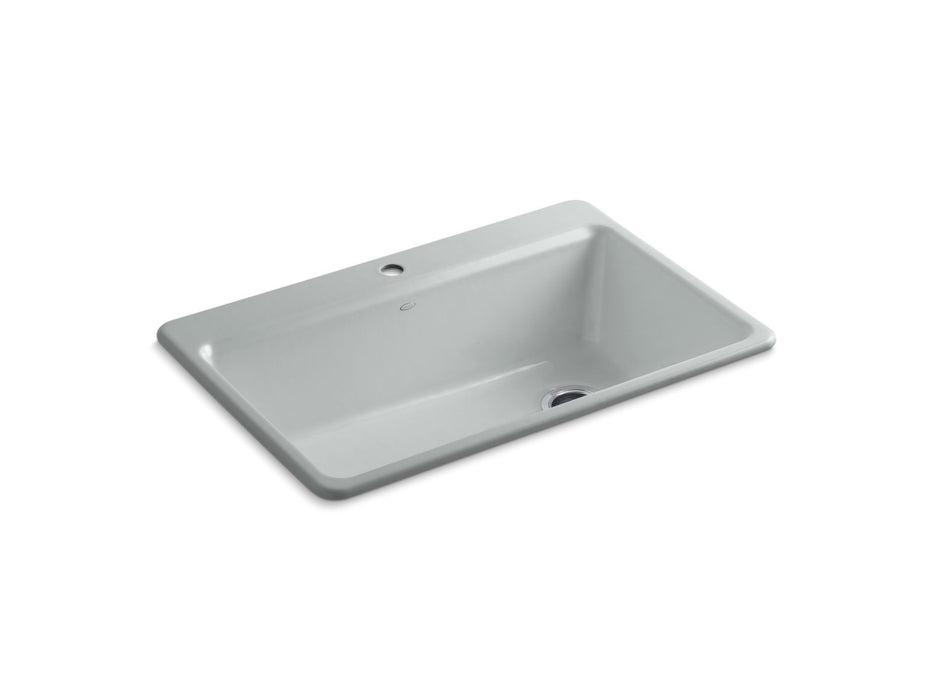 KOHLER K-5871-1A2 Riverby 33" top-mount single-bowl workstation kitchen sink, ice grey