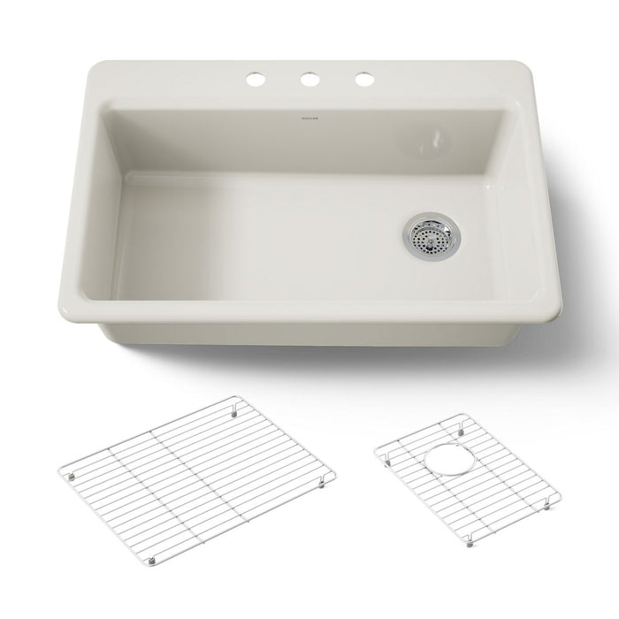 KOHLER K-5871 Riverby 33" Top-mount Single-bowl Kitchen Sink, biscuit - view 5