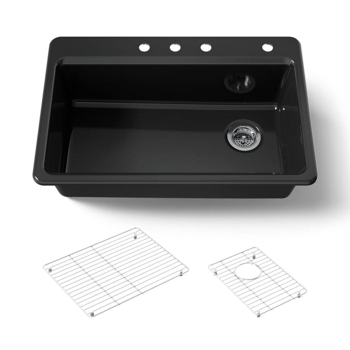KOHLER K-5871 Riverby 33" Top-mount Single-bowl Kitchen Sink, black black - view 5