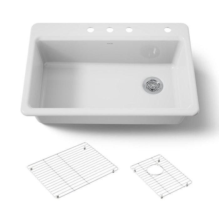 KOHLER K-5871 Riverby 33" Top-mount Single-bowl Kitchen Sink, white - view 5
