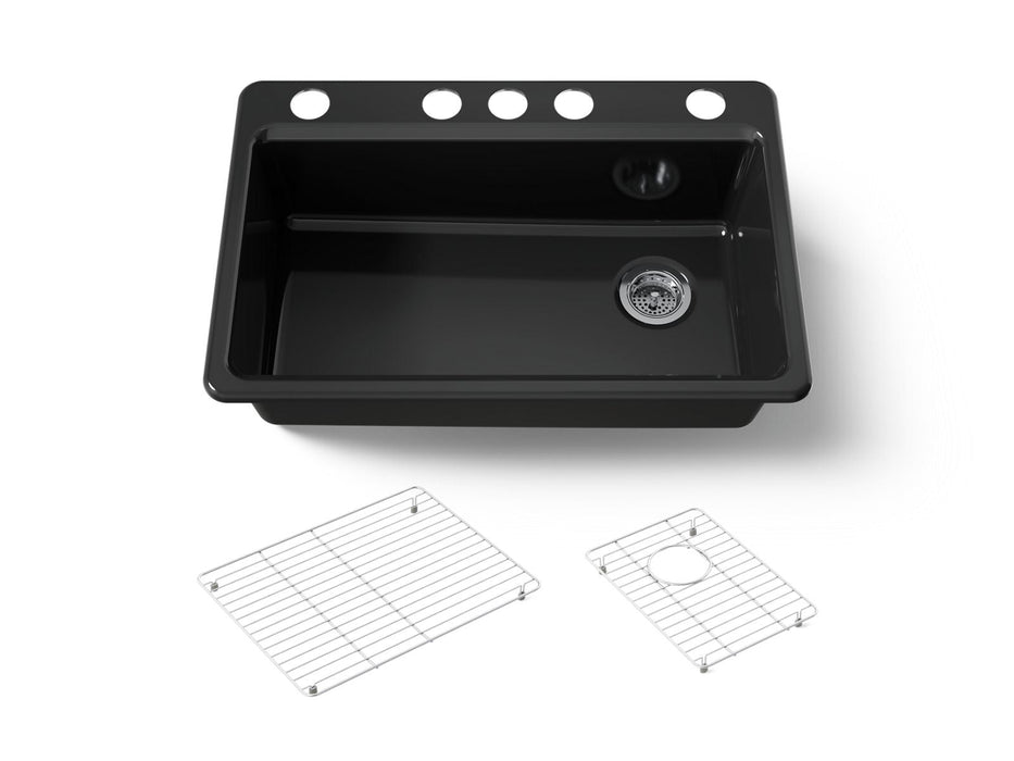 KOHLER K-5871 Riverby 33" Undermount Single-bowl Kitchen Sink, black black