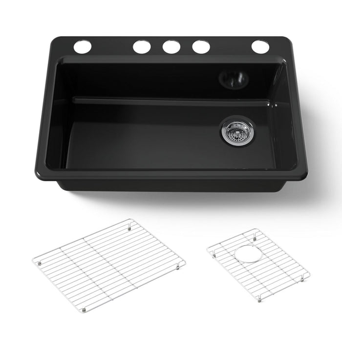 KOHLER K-5871 Riverby 33" Undermount Single-bowl Kitchen Sink, black black - view 5