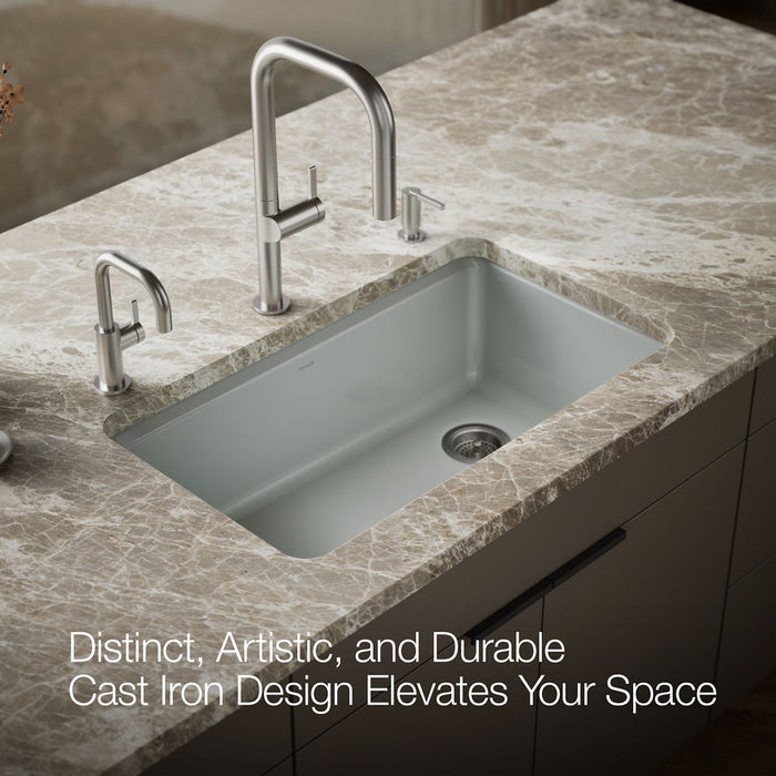 KOHLER K-5871 Riverby 33" Undermount Single-bowl Kitchen Sink, ice grey - view 4
