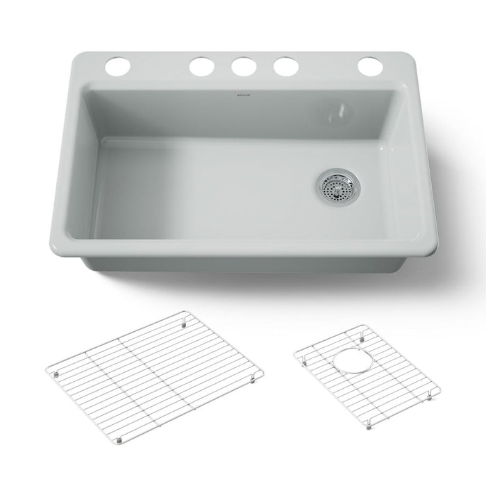 KOHLER K-5871 Riverby 33" Undermount Single-bowl Kitchen Sink, ice grey - view 5