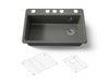 KOHLER K-5871 Riverby 33" Undermount Single-bowl Kitchen Sink, thunder grey