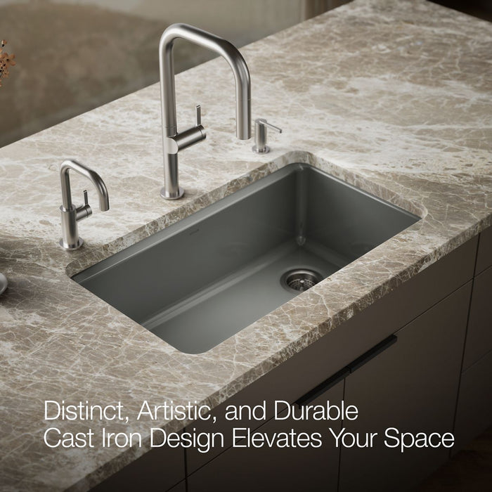 KOHLER K-5871 Riverby 33" Undermount Single-bowl Kitchen Sink, thunder grey - view 4