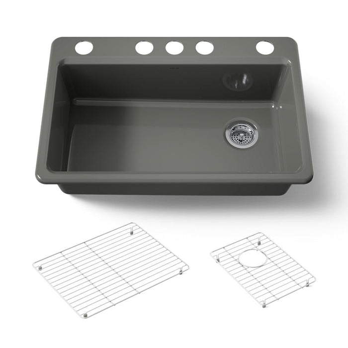 KOHLER K-5871 Riverby 33" Undermount Single-bowl Kitchen Sink, thunder grey - view 5