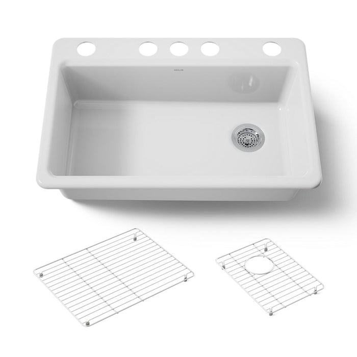 KOHLER K-5871 Riverby 33" Undermount Single-bowl Kitchen Sink, white - view 5