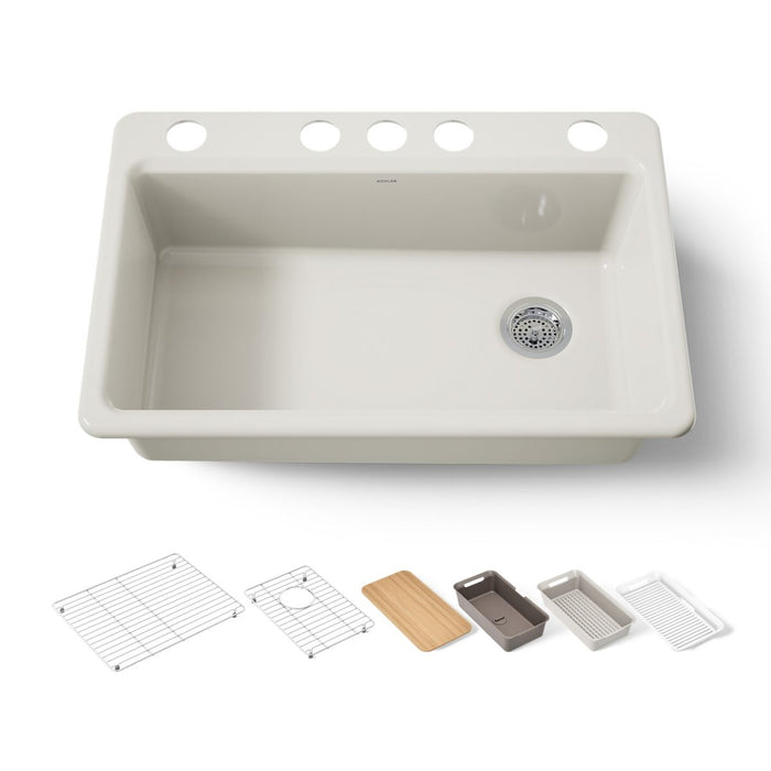 KOHLER K-5871 Riverby 33" Undermount Single-bowl Workstation Kitchen Sink