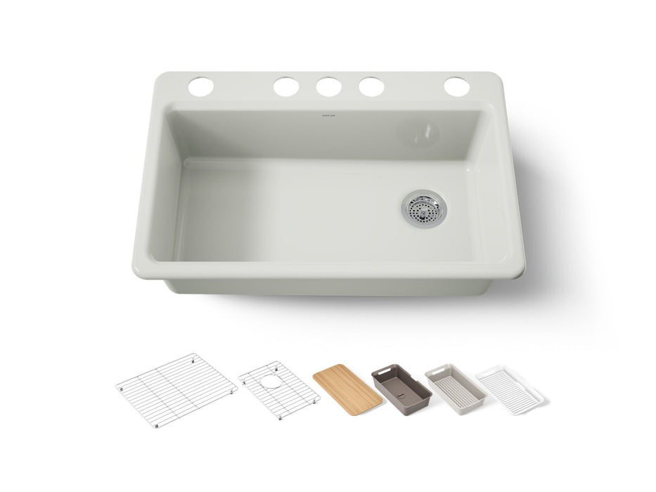 KOHLER K-5871 Riverby 33" Undermount Single-bowl Workstation Kitchen Sink