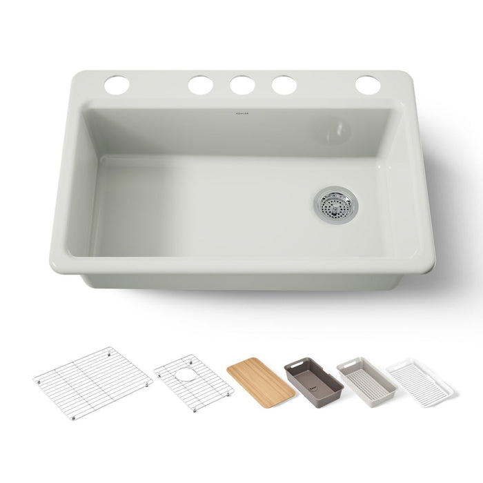 KOHLER K-5871 Riverby 33" Undermount Single-bowl Workstation Kitchen Sink