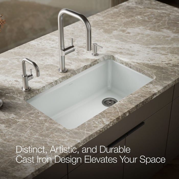 KOHLER K-5871 Riverby 33" Undermount Single-bowl Workstation Kitchen Sink, ice grey - view 4