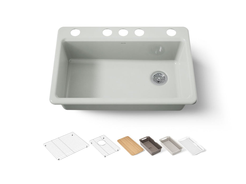 KOHLER K-5871 Riverby 33" Undermount Single-bowl Workstation Kitchen Sink
