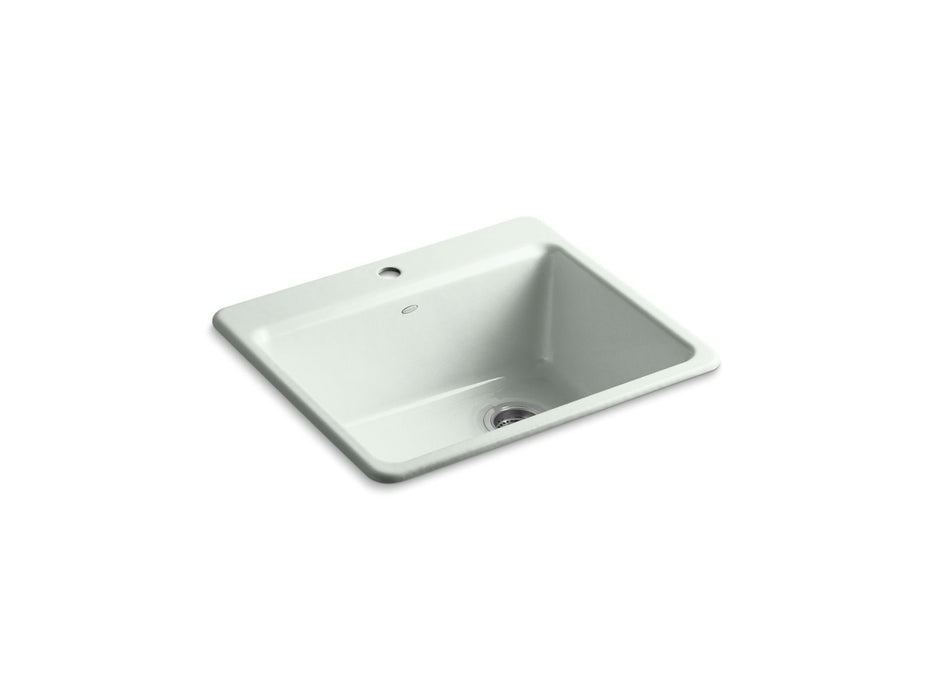 KOHLER K-5872-1A1 Riverby 25" top-mount single-bowl kitchen sink, sea salt