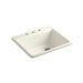 KOHLER K-5872-3A1 Riverby 25" top-mount single-bowl kitchen sink, biscuit