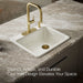 KOHLER K-5872-4A1 Riverby 25" top-mount single-bowl kitchen sink, biscuit - view 4