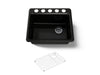 KOHLER K-5872 Riverby 25" Undermount Single-bowl Kitchen Sink, black black