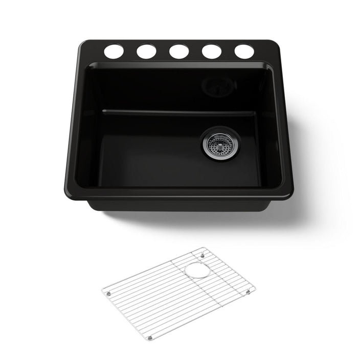 KOHLER K-5872 Riverby 25" Undermount Single-bowl Kitchen Sink, black black - view 5