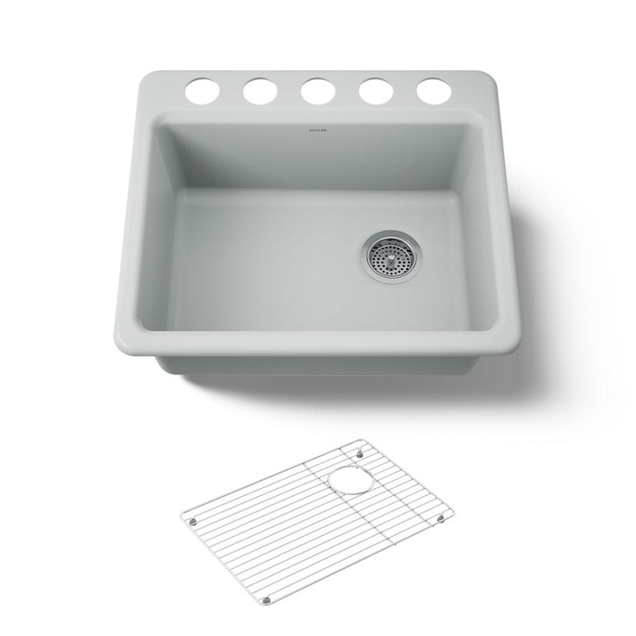 KOHLER K-5872 Riverby 25" Undermount Single-bowl Kitchen Sink, ice grey - view 5