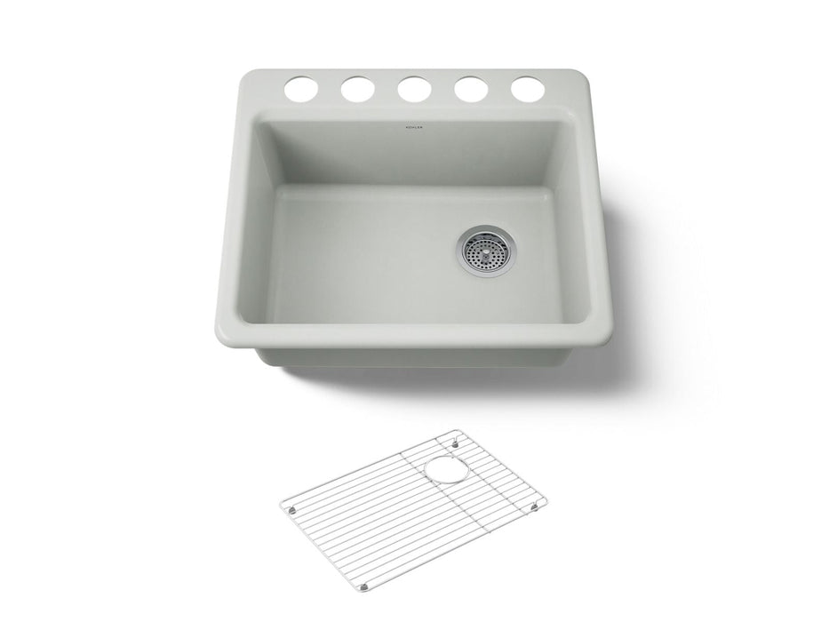 KOHLER K-5872 Riverby 25" Undermount Single-bowl Kitchen Sink, sea salt