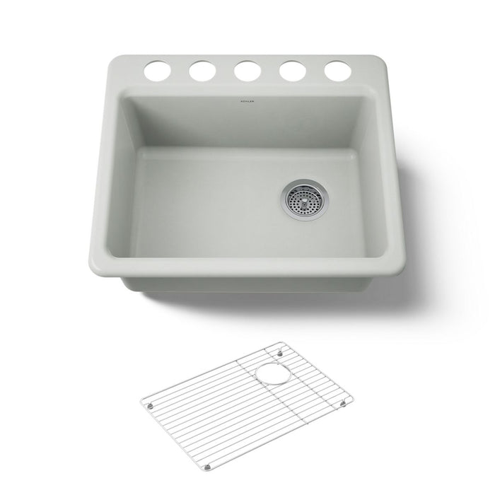KOHLER K-5872 Riverby 25" Undermount Single-bowl Kitchen Sink, sea salt - view 5