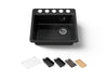 KOHLER K-5872 Riverby 25" Undermount Single-bowl Workstation Kitchen Sink, black black