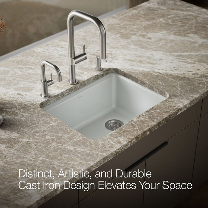 KOHLER K-5872 Riverby 25" Undermount Single-bowl Workstation Kitchen Sink, ice grey - view 4