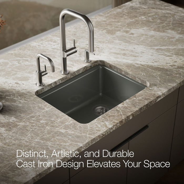 KOHLER K-5872 Riverby 25" Undermount Single-bowl Workstation Kitchen Sink, thunder grey - view 4