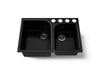 KOHLER K-5931-4U Executive Chef 33" undermount double-bowl kitchen sink, black black