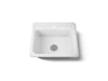 KOHLER K-5964-1 Mayfield 25" top-mount single-bowl kitchen sink, white